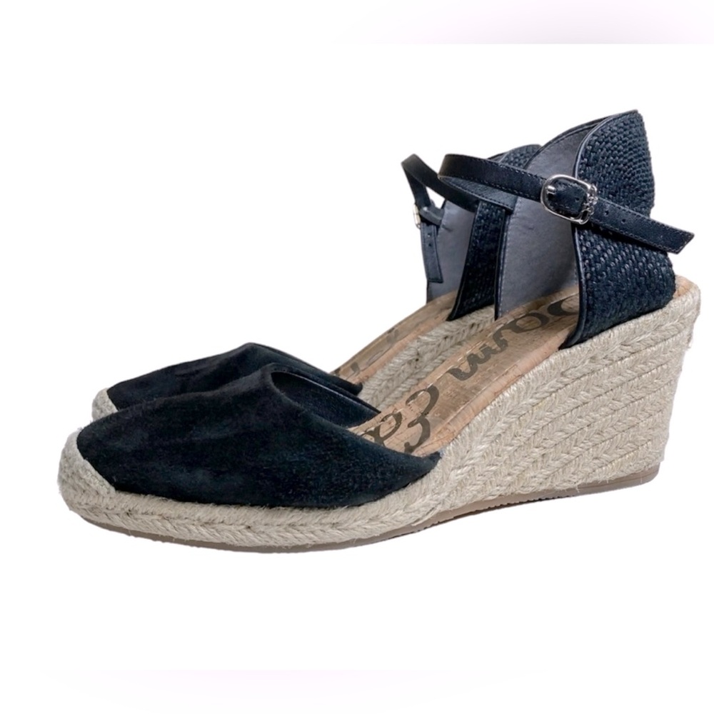 Sam Edelman Harmony Blue Suede Espadrille Sandals Women's Size 7.5
